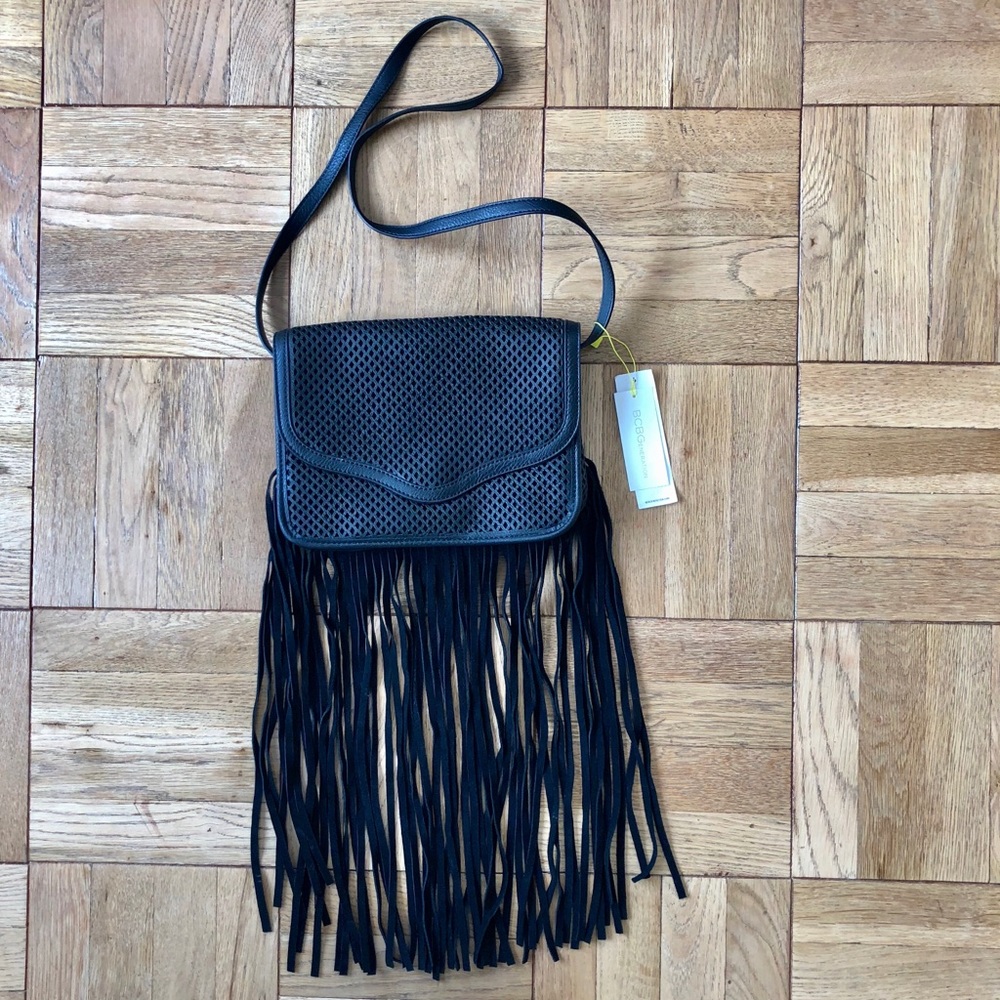 BCBG Black Fringe Purse